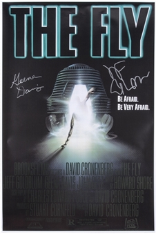 Jeff Goldblum & Geena Davis Dual Signed "The Fly" Movie Poster (Beckett)